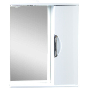 Зеркало-шкаф Emmy Милли 60х70 правое, с подсветкой, белый (mel60bel-r) зеркало шкаф volna joli 60х70 правое с подсветкой белый zsjoli60 r 01
