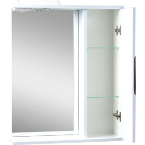 Зеркало-шкаф Emmy Милли 60х70 правое, с подсветкой, белый (mel60bel-r)