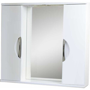 Зеркало-шкаф Emmy Милли 80х70 с подсветкой, белый (mel80bel) зеркало шкаф emmy рио 50х70 правый с подсветкой белый rio50mir1 r