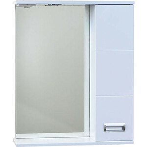 Зеркало-шкаф Emmy Монтана 60х70 правый, с подсветкой, белый (mont60mir1-r) зеркало шкаф sanstar каскад 60х70 белый 273 1 2 4 1