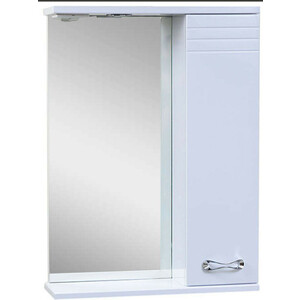 Зеркало-шкаф Emmy Рио 50х70 правый, с подсветкой, белый (rio50mir1-r) зеркало в раме мозаика 50х70 см чёрный