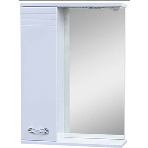Зеркало-шкаф Emmy Рио 50х70 левый, с подсветкой, белый (rio50mir1-l) зеркало mixline алон квадрат 50х70 подсветка сенсор 550228