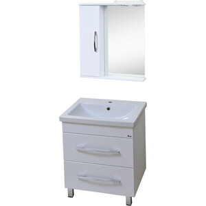 Мебель для ванной Emmy Рокард 60х45 напольная, два ящика, белая мебель для ванной sancos delta 60х45 дуб светлый белый
