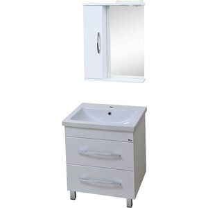 Мебель для ванной Emmy Рокард 70х45 напольная, два ящика, белая мебель для ванной cersanit moduo 50 два ящика белая