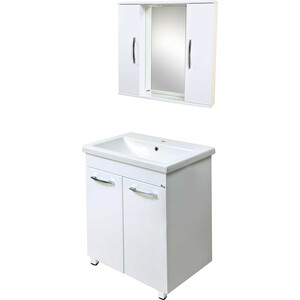 Мебель для ванной Emmy Рокард 80х45 с дверцами, белая мебель для ванной emmy рокард 80х45 напольная два ящика белая
