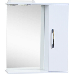 Зеркало-шкаф Emmy Рокард 60х70 правый, с подсветкой, белый (rok3.60bel-r) зеркало шкаф sanstar каскад 60х70 белый 273 1 2 4 1