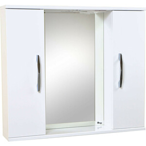 Зеркало-шкаф Emmy Рокард 80х70 с подсветкой, белый (rok3.80bel) зеркало шкаф emmy рио 50х70 левый с подсветкой белый rio50mir1 l