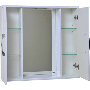Зеркало-шкаф Emmy Рокард 80х70 с подсветкой, белый (rok3.80bel)