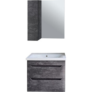 Мебель для ванной Emmy Стоун 60х45 подвесная, серый бетон зеркало шкаф comforty франкфурт 90 бетон светлый