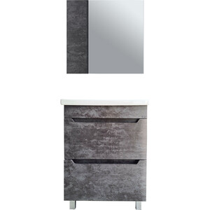 Мебель для ванной Emmy Стоун 80х45 напольная, серый бетон сушилка поддон в раковину 26 2x3 4x26 9 см полипропилен серый