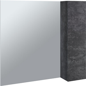 Зеркало-шкаф Emmy Стоун 80х70 правый, серый бетон (stn80mir-r) комод моби амели 13 106 стол туалетный 12 48 зеркало шелковый камень бетон чикаго беж универсальная сборка