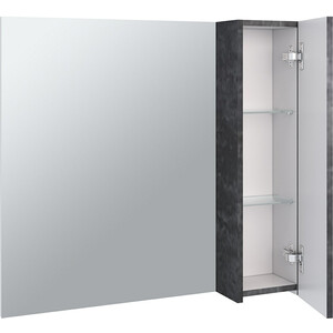 Зеркало-шкаф Emmy Стоун 80х70 правый, серый бетон (stn80mir-r)