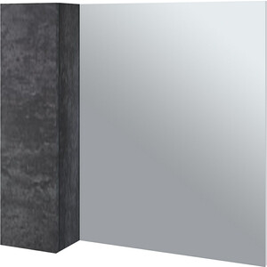 Зеркало-шкаф Emmy Стоун 80х70 левый, серый бетон (stn80mir-l) комод моби амели 13 106 стол туалетный 12 48 зеркало шелковый камень бетон чикаго беж универсальная сборка
