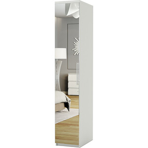 Шкаф для одежды Шарм-Дизайн Комфорт МШ-11 30х60 с зеркалом, белый шкаф с полками и ящиками шарм дизайн комфорт мпя 11 30х60 с зеркалом дуб сонома