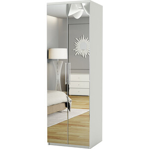 Шкаф для одежды Шарм-Дизайн Комфорт МШ-21 100х60 с зеркалами, белый шкаф для одежды шарм дизайн комфорт мш 21 100х60 с зеркалом венге
