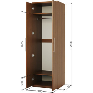 Шкаф для одежды Шарм-Дизайн Комфорт МШ-21 110х60 с зеркалами, орех