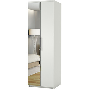 Шкаф для одежды Шарм-Дизайн Комфорт МШ-21 70х45 с зеркалом, белый стол книжка комфорт s войцех 2 белый