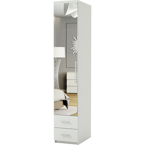Шкаф для одежды с ящиками Шарм-Дизайн Комфорт МШЯ-11 30х60 с зеркалом, белый шкаф для одежды шарм дизайн комфорт мш 21 110х45 с зеркалом венге