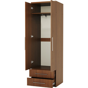 Шкаф для одежды с ящиками Шарм-Дизайн Комфорт МШЯ-21 100х45 с зеркалами, орех