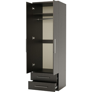 Шкаф для одежды с ящиками Шарм-Дизайн Комфорт МШЯ-21 80х60 с зеркалами, венге