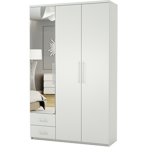 Шкаф трехдверный Шарм-Дизайн Комфорт МКЯ-32/1 120х45 с зеркалами, белый шкаф комбинированный шарм дизайн комфорт мк 22 90х45 с зеркалом венге