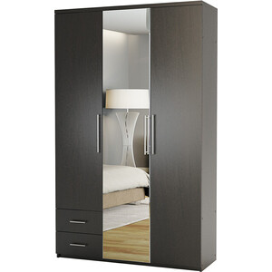Шкаф трехдверный Шарм-Дизайн Комфорт МКЯ-32/1 150х60 с зеркалом, венге шкаф комбинированный шарм дизайн лайт 150х60 венге