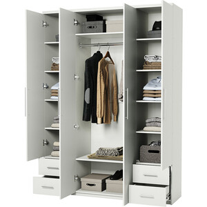 Шкаф четырехдверный Шарм-Дизайн Комфорт МКЯ2-43 120х60 с зеркалом, белый