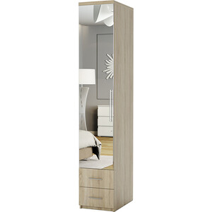 Шкаф для одежды с ящиками Шарм-Дизайн Комфорт МШЯ-11 40х60 с зеркалом, дуб сонома шкаф для одежды шарм дизайн комфорт мш 21 100х60 с зеркалом венге