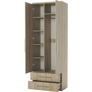 Шкаф комбинированный с ящиками Шарм-Дизайн Комфорт МКЯ-22 80х60 с зеркалами, дуб сонома