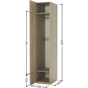 Шкаф для одежды Шарм-Дизайн ДО-1 40х60 дуб сонома - фото 3