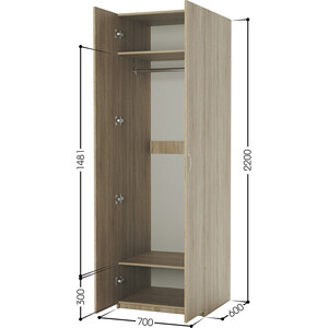 Шкаф для одежды Шарм-Дизайн ДО-2 70х60 дуб сонома