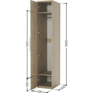 Шкаф для одежды Шарм-Дизайн Мелодия МШ-11 30х60 дуб сонома