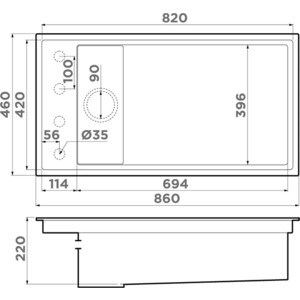 Кухонная мойка Omoikiri Kinaru 86-U/I WH белый (4997026)