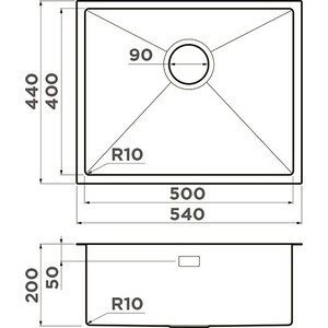 Кухонная мойка Omoikiri Taki 54-U/IF-GB графит (4997019)