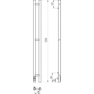 Полотенцесушитель электрический Laris Прайм Дуэт ЧК 80х1200 белый матовый, левый (73207630)