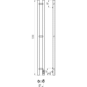 Полотенцесушитель электрический Laris Прайм Дуэт ЧК 80х1200 белый матовый, правый (73207631)