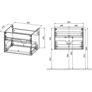 Тумба под раковину Vincea Chiara 60х48 T.Oak (VMC-2C600TO)