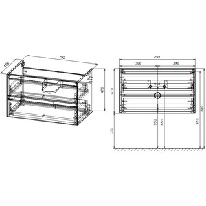 Тумба под раковину Vincea Luka 80х48 N.Oak (VMC-2L800NO)