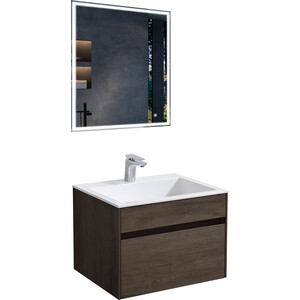 Мебель для ванной Vincea Chiara 60х48 R.Oak, белая раковина тумба под раковину vincea chiara 60х48 r oak vmc 2c600ro