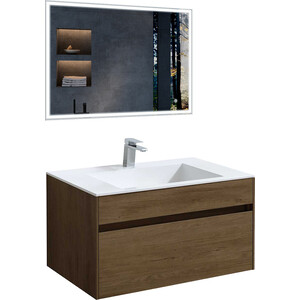Мебель для ванной Vincea Chiara 80х48 T.Oak, белая раковина раковина duravit d neo 80х48 2367800000