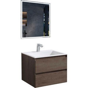 Мебель для ванной Vincea Luka 60х48 R.Oak, белая раковина раковина аврора для тумбы 75 см
