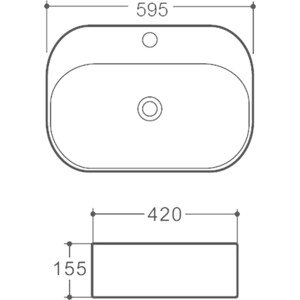 Раковина накладная Vincea 60х42 с донным клапаном, белая (VBS-306, DBS0-216)