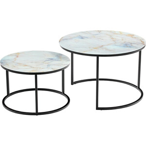 Набор кофейных столиков Bradex Tango бежевый мрамор с черными ножками (RF 0354) придиванный столик bradex