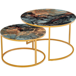 Набор кофейных столиков Bradex Tango космический с ножками матовое золото (RF 0350) придиванный столик bradex