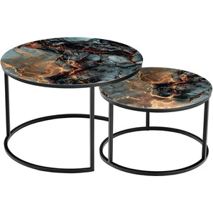 Набор кофейных столиков Bradex Tango космический с черными ножками (RF 0205) стул bradex seven голубой с черными ножками fr 0421