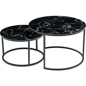 Набор кофейных столиков Bradex Tango черный мрамор с черными ножками (RF 0375) стул bradex seven голубой с черными ножками fr 0421