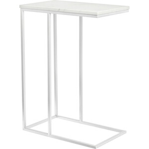 Придиванный столик Bradex Loft 50x30 белый мрамор с белыми ножками (RF 0359) штукатурка декоративная maitre deco le beton loft 2 5 кг белый