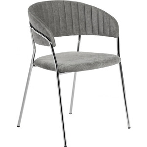 Стул Bradex Turin серый вельвет с хромированными ножками (FR 0860) кресло tetchair livorno mod 1602 металл ткань серый вельвет