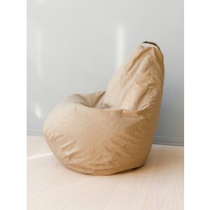 Кресло-мешок DreamBag Груша Бежевая Рогожка L 100х70