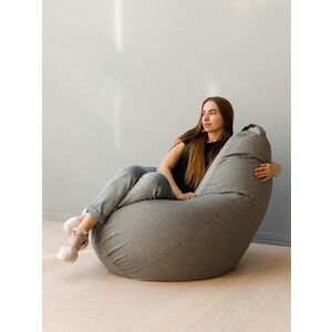 Кресло-мешок DreamBag Груша Серая Рогожка XL 125х85